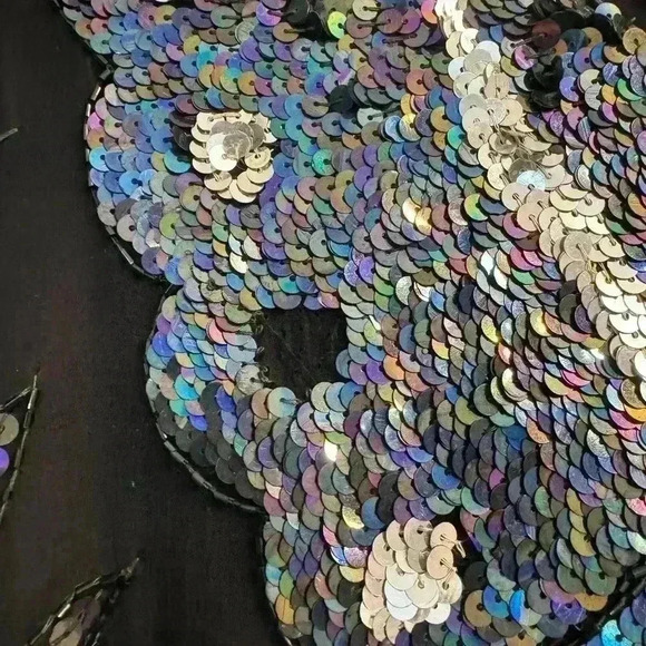 Vintage Butterfly  gorgeous sequin Silk Cape, Top, Blouse - Picture 9 of 9